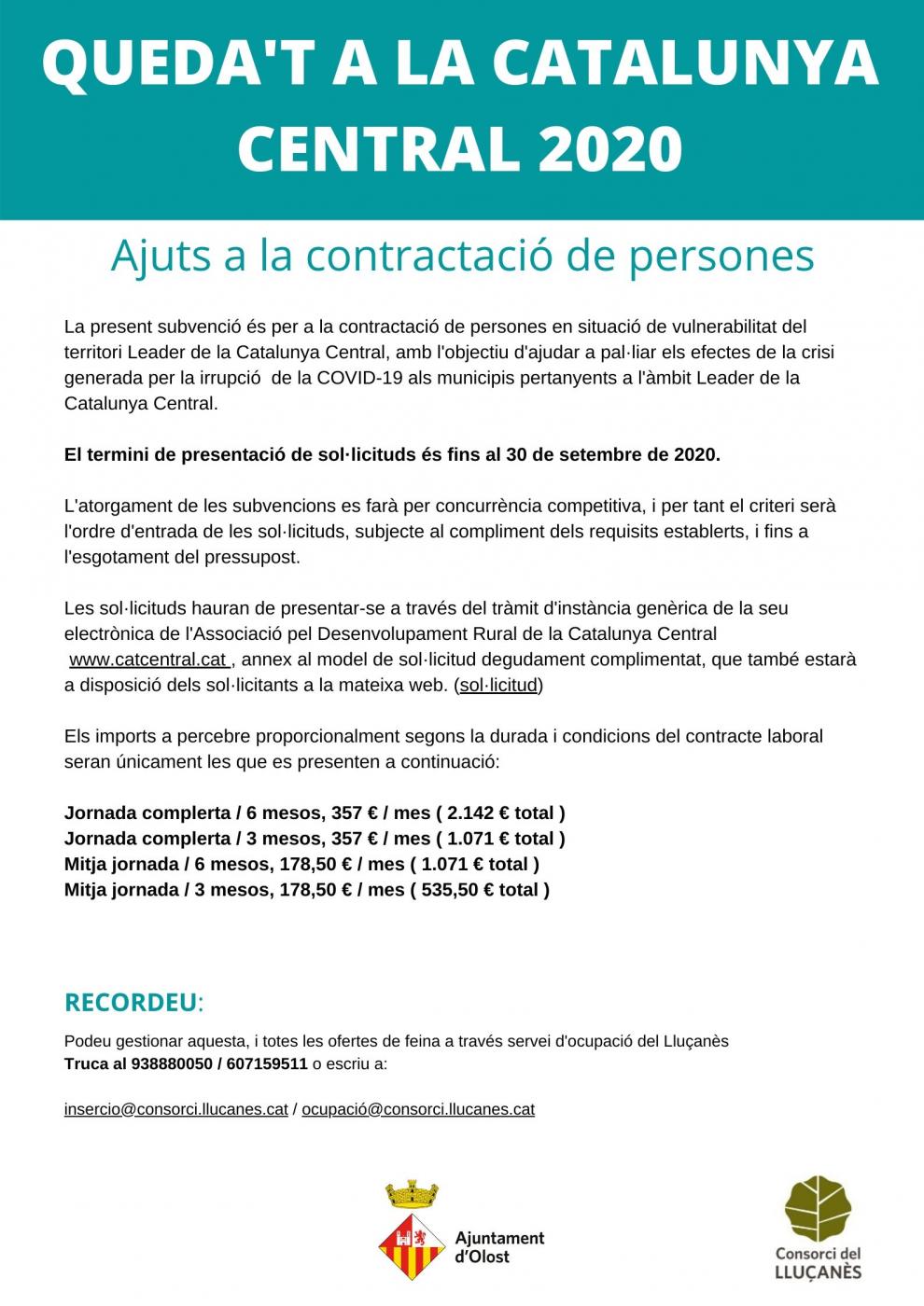 Nous ajuts per la contractació de persones
